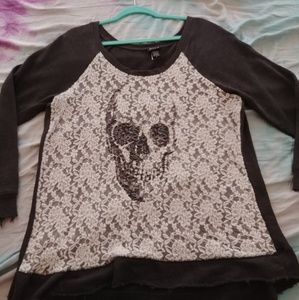 Torrid lace sweater with skull